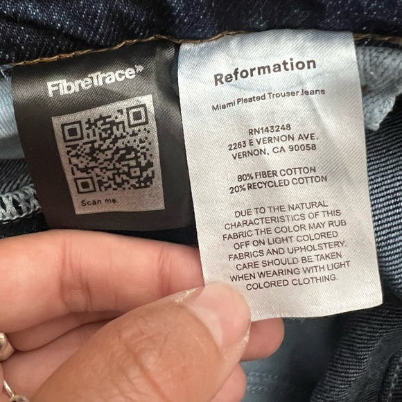 Reformation Miami Pleated Super High Waist Wide Leg Trouser Jeans Size 26 - Picture 8 of 11